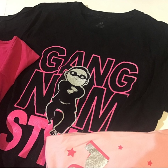 4 graphic t shirt bundle pink with laser cat, Minnie Mouse crystal, and more - Picture 3 of 16